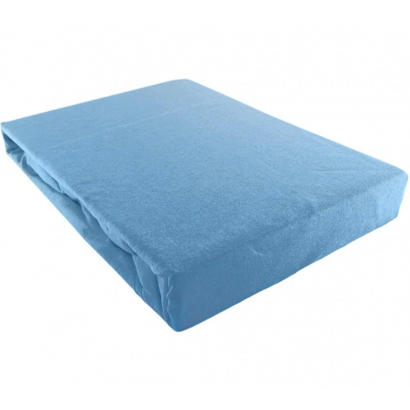 Prześcieradło JERSEY niebieskie - 200 x 220