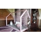 Łóżko domek Bella w stylu skandynawskim Różowe