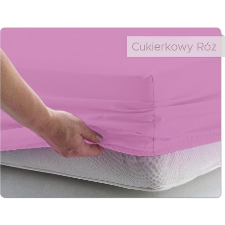 Prześcieradło BAWEŁNIANE cukierkowy róż - 60 x 120