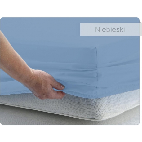 Prześcieradło BAWEŁNIANE niebieskie - 80 x 160