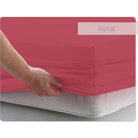 Prześcieradło BAWEŁNIANE koral - 90 x 200