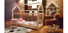 Łóżko Domek z barierkami dla dzieci Scandi Baby bed